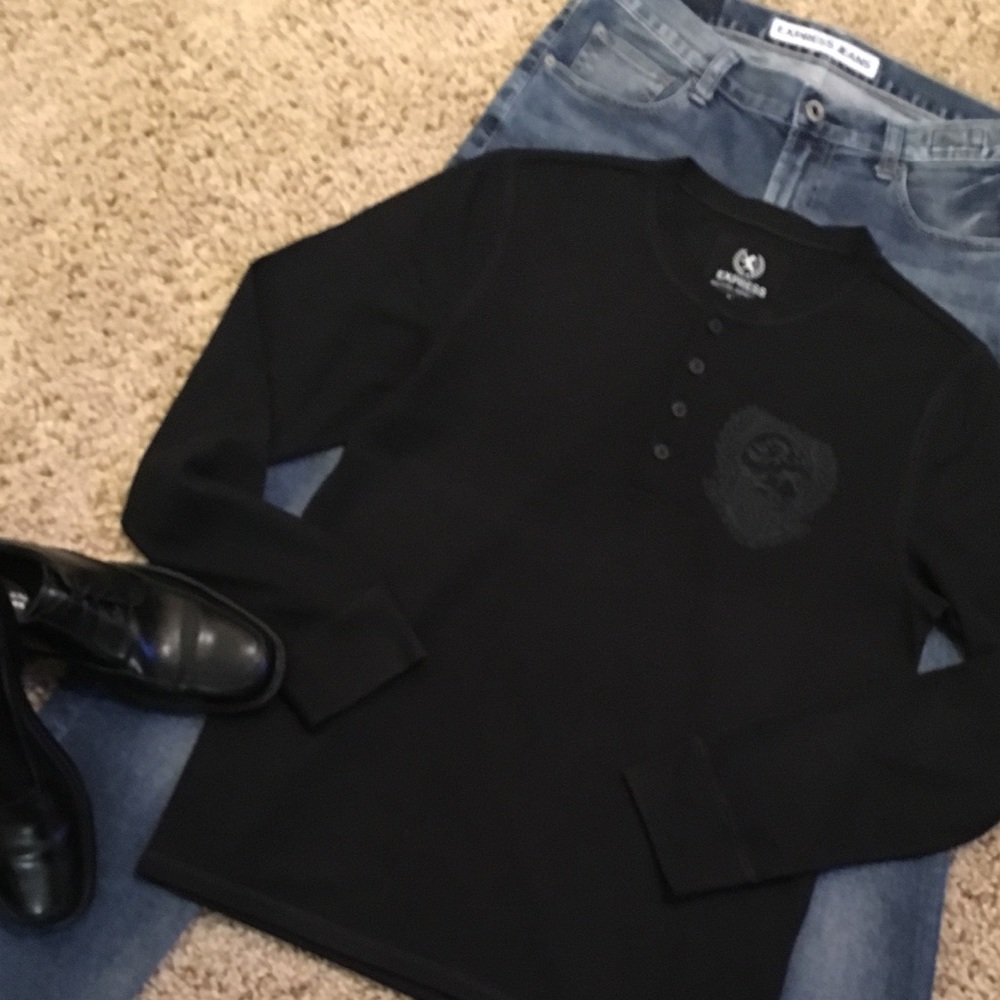Men’s Express waffle henley✨EUC✨